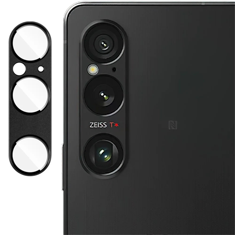 IMAK For Sony Xperia 1 VI Camera Lens Protector Metal+Tempered Glass Lens Film - Black - 5