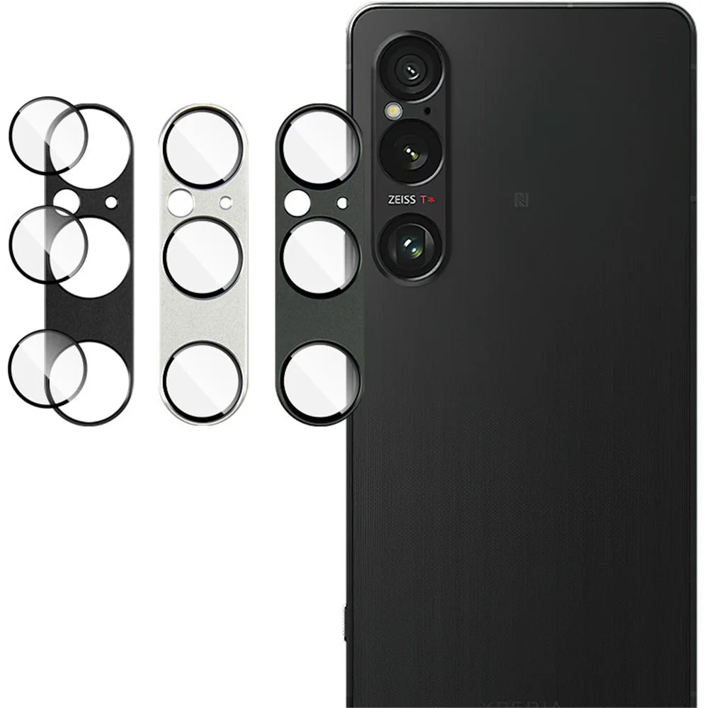 IMAK For Sony Xperia 1 VI Camera Lens Protector Metal+Tempered Glass Lens Film - Black - 7