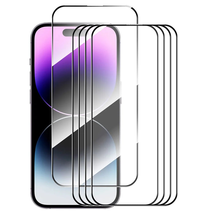 ENKAY HAT PRINCE 5Pcs For iPhone 16 Plus / 15 Plus Screen Protector 0.26mm Silk Printing High Aluminium-Silicon Glass Film - 1