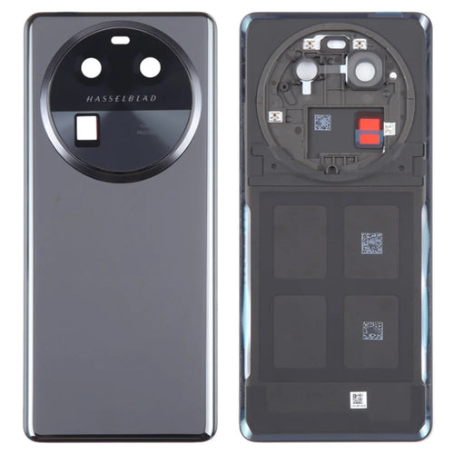 For Oppo Find X6 Battery Cover Back Rear Housing with Camera Ring Cover Parts (Without Logo) - Black - 1