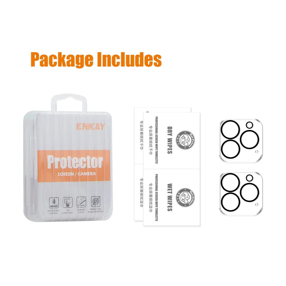 ENKAY HAT PRINCE 2Pcs For iPhone 16 Pro / 16 Pro Max Camera Lens Protector Black Ring Tempered Glass Lens Film - 5