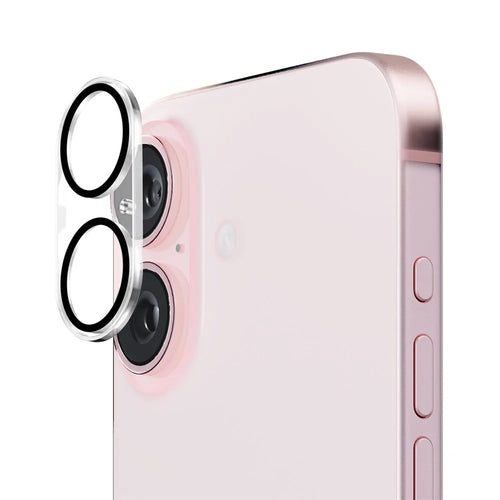 ENKAY HAT PRINCE For iPhone 16 / 16 Plus Camera Lens Protector Tempered Glass Lens Film, Black Ring - 1
