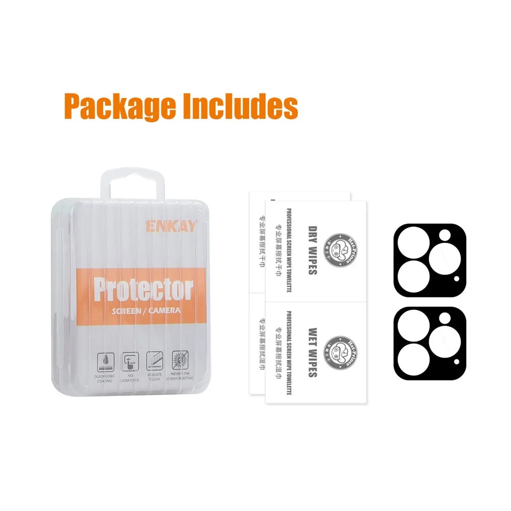 ENKAY HAT PRINCE 2Pcs for iPhone 16 Pro / 16 Pro Max Camera Lens Protector Full Cover Silk Printing Tempered Glass Film - 5
