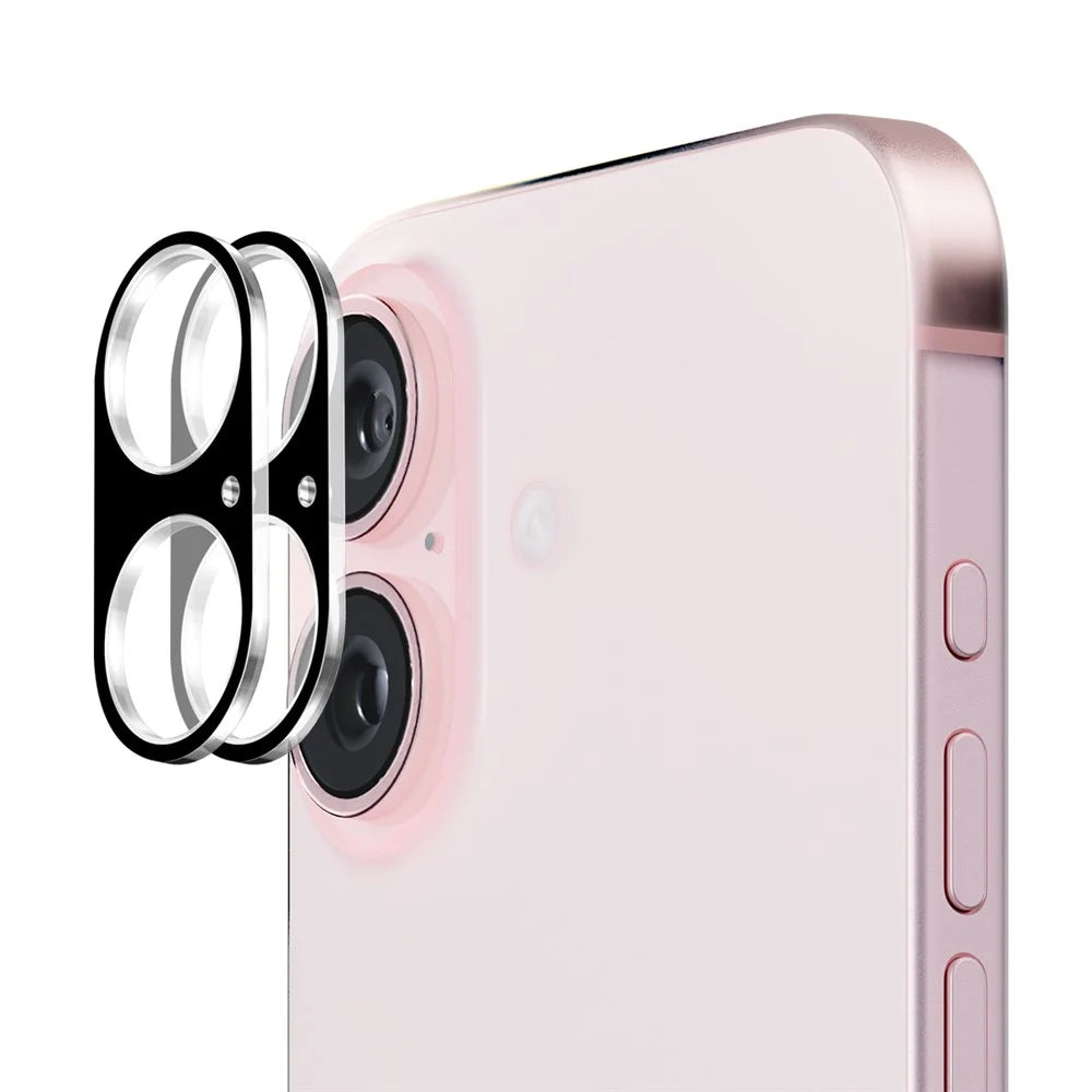 ENKAY HAT PRINCE 2Pcs for iPhone 16 / 16 Plus Camera Lens Film Silk Printing Tempered Glass Lens Protector - 1