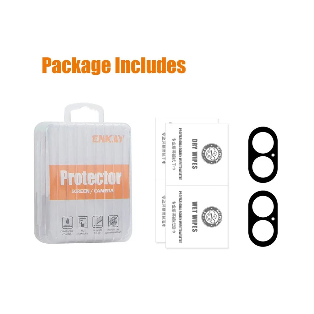 ENKAY HAT PRINCE 2Pcs for iPhone 16 / 16 Plus Camera Lens Film Silk Printing Tempered Glass Lens Protector - 2