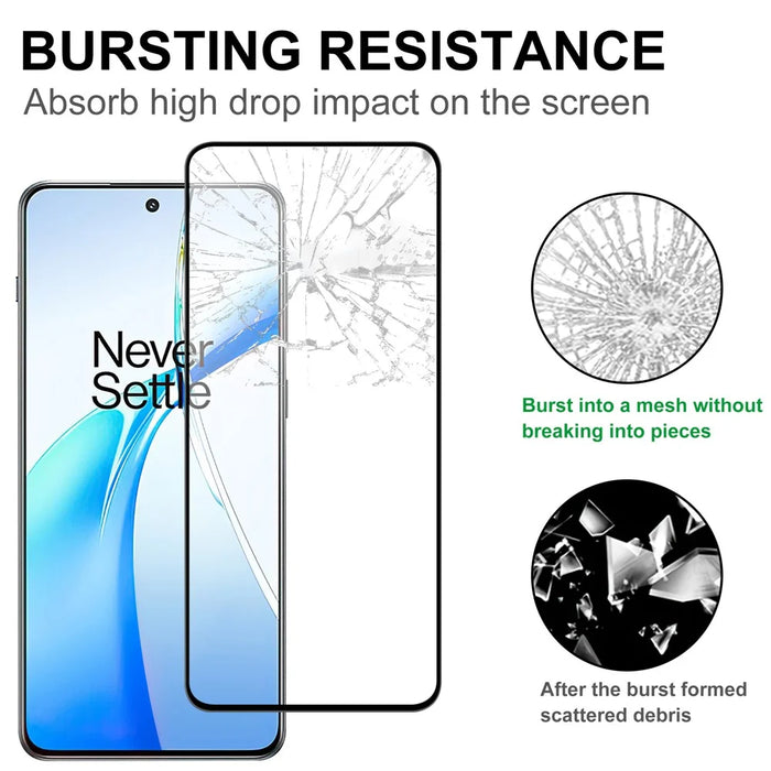 For OnePlus Nord 4 / Nord CE4 5G AGC Tempered Glass with Black Edge Full Glue Full Coverage Screen Protector - 3