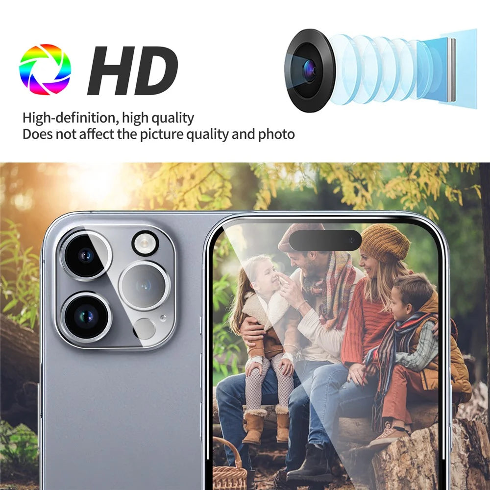 For iPhone 16 Pro Tempered Glass Screen Protector Anti-Scratch Film + Camera Lens Protector - 2