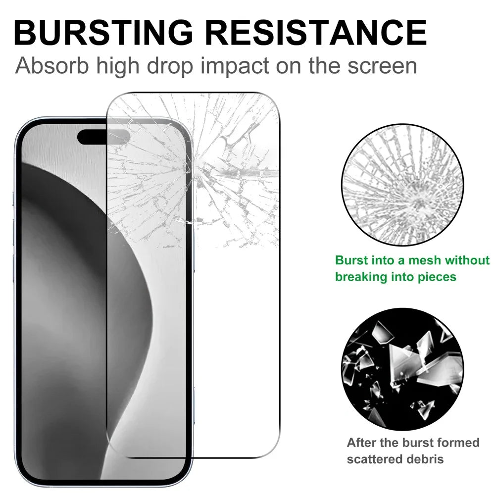 For iPhone 16 Pro Tempered Glass Screen Protector Anti-Scratch Film + Camera Lens Protector - 4