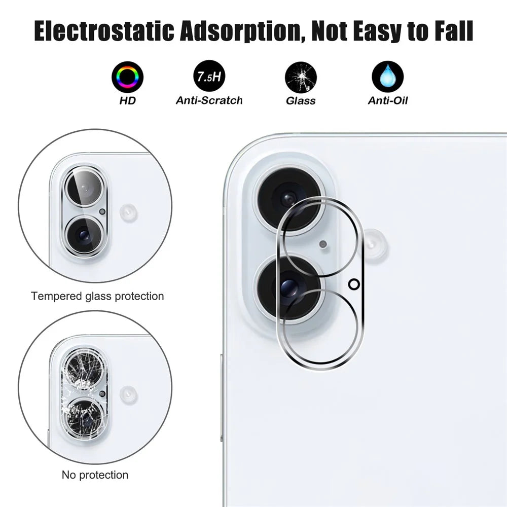 For iPhone 16 / 16 Plus Camera Lens Protector Tempered Glass Full Coverage Anti-Explosion Lens Film - 3