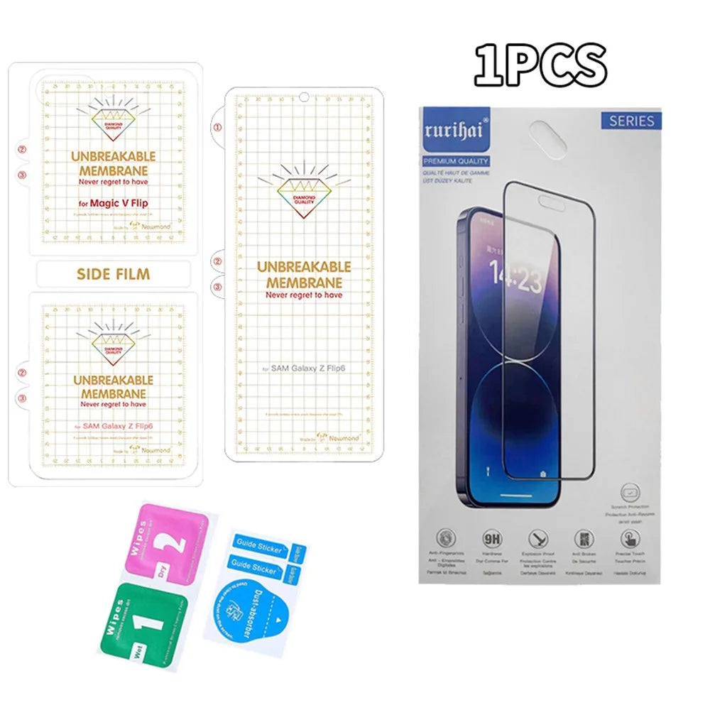 RURIHAI For Samsung Galaxy Z Flip7 FE 5G / Z Flip6 5G PET Screen Film Kit Front and Back Cover Protector - 5
