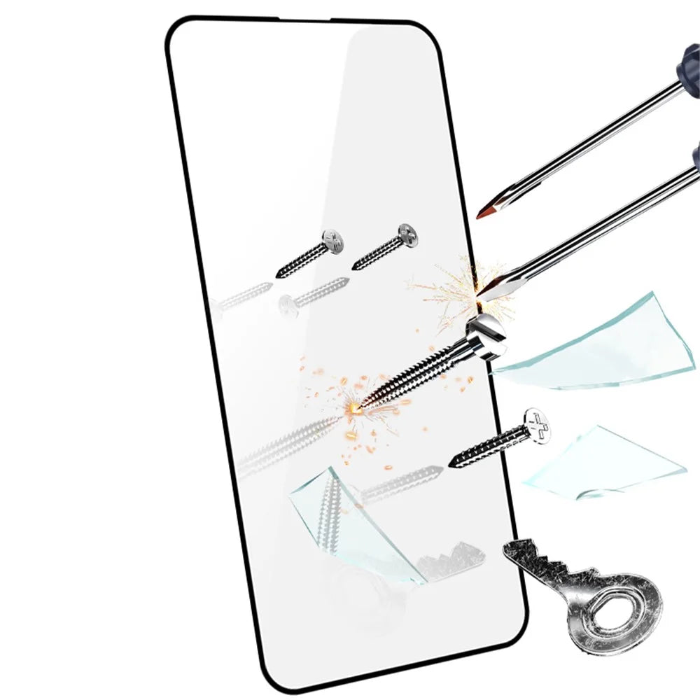 RURIHAI For iPhone 16 Pro Full Screen Protector Electroplated Fingerprint-Resistant Coating - 3