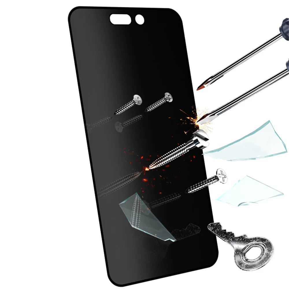 RURIHAI For iPhone 16 Pro Anti-Peep Screen Protector High Aluminum-Silicon Glass Full Cover - 3