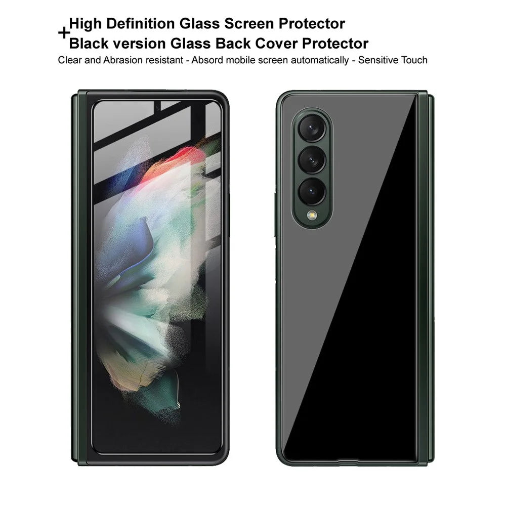 IMAK For Samsung Galaxy Z Fold4 5G 1 Set Front and Back Tempered Glass Full Screen Protector HD Clear Full Glue Film - 4