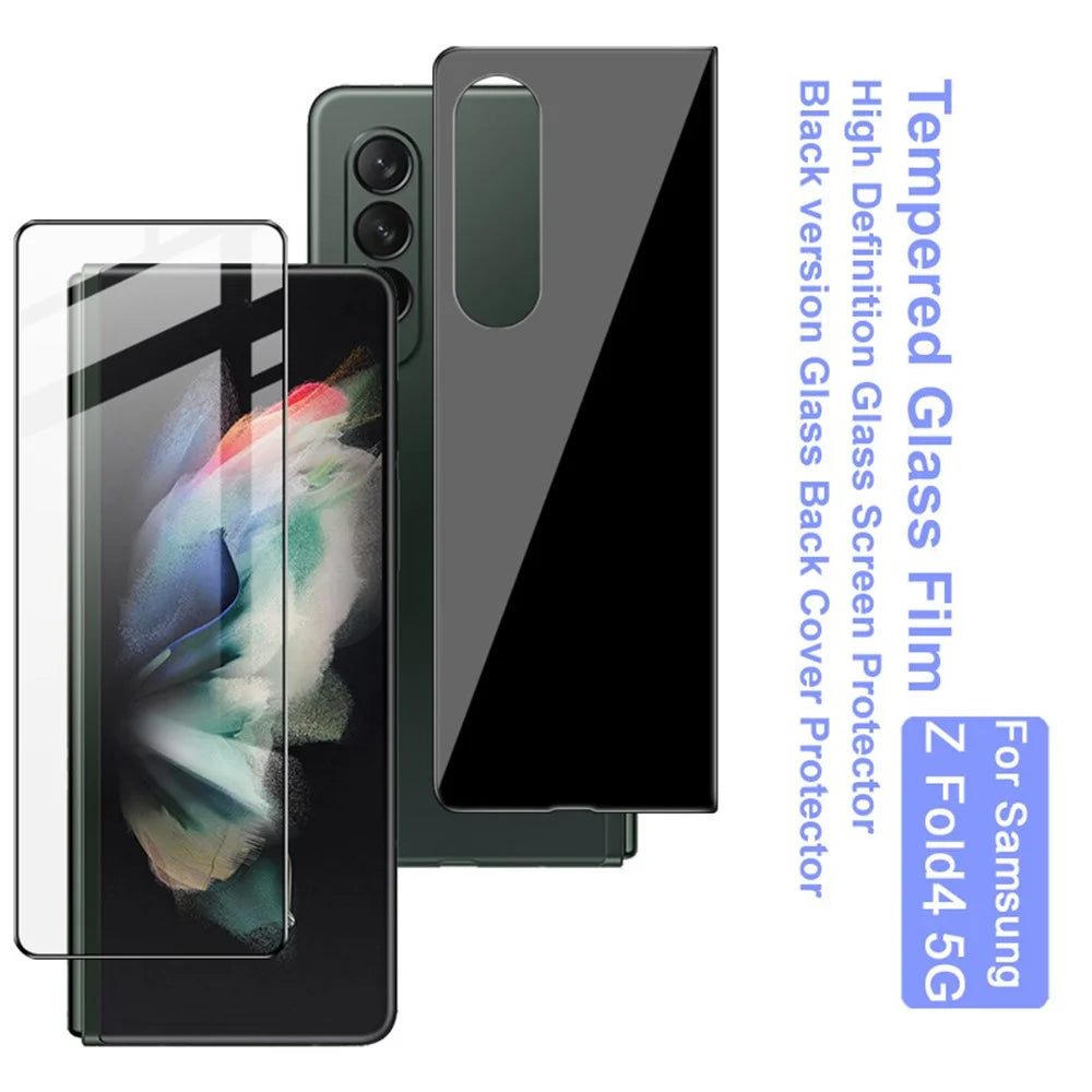 IMAK For Samsung Galaxy Z Fold4 5G 1 Set Front and Back Tempered Glass Full Screen Protector HD Clear Full Glue Film - 5