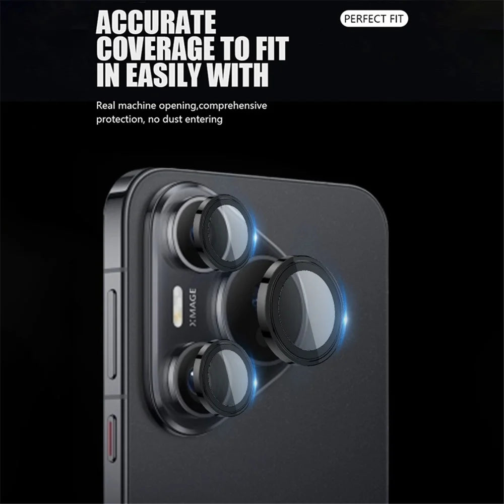 X-LEVEL AR Spotlight Series For Huawei Pura 70 Camera Lens Protector Set Individual Tempered Glass Lens Film - Black - 3