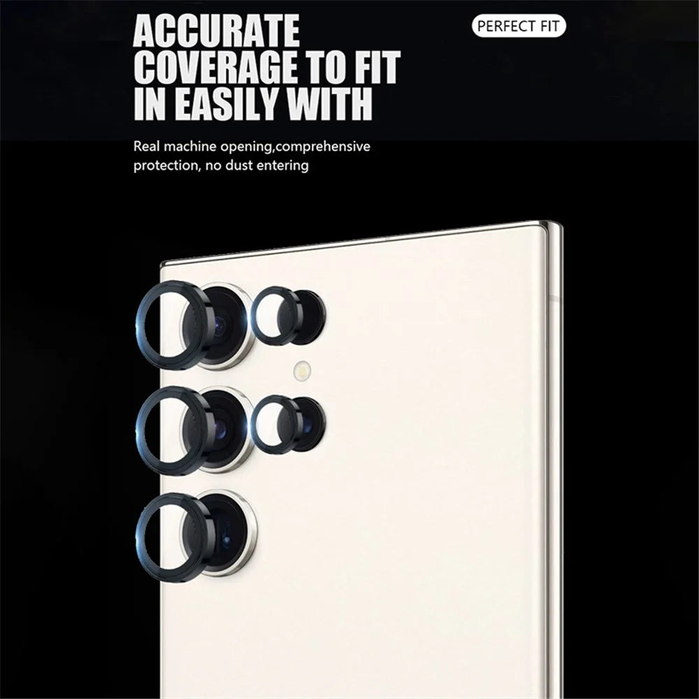 X-LEVEL AR Spotlight Series For Samsung Galaxy S23 Ultra Camera Lens Protector Set Individual HD Lens Film - Black - 3