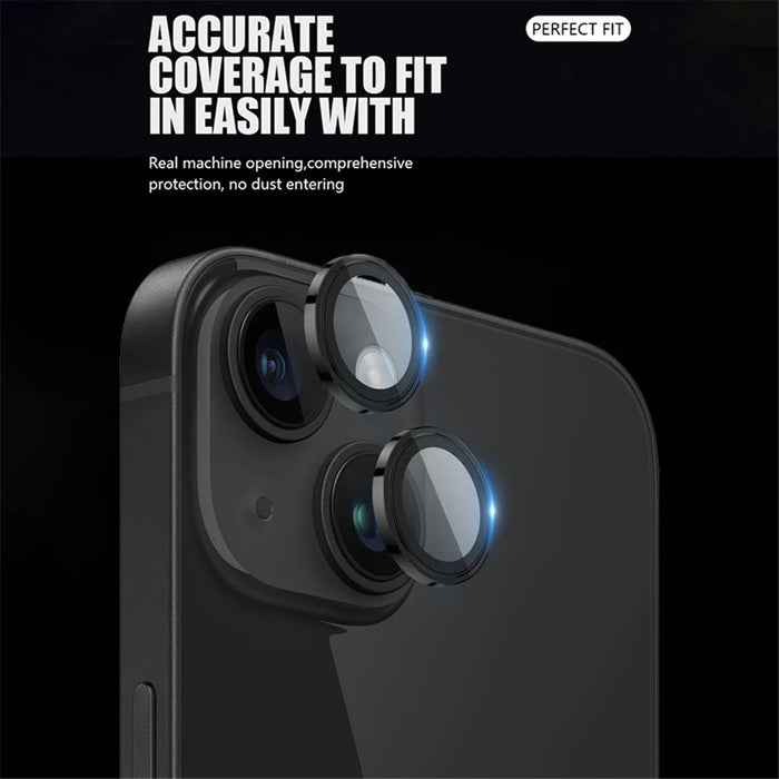 X-LEVEL AR Spotlight Series For iPhone 15 / 15 Plus Camera Lens Protector Set Night Shooting Mode - Black - 3