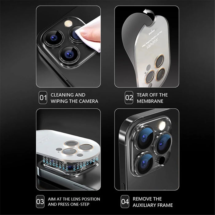 X-LEVEL AR Spotlight Series For iPhone 14 / 14 Plus Camera Lens Protector Set Night Shooting Mode - Black - 6