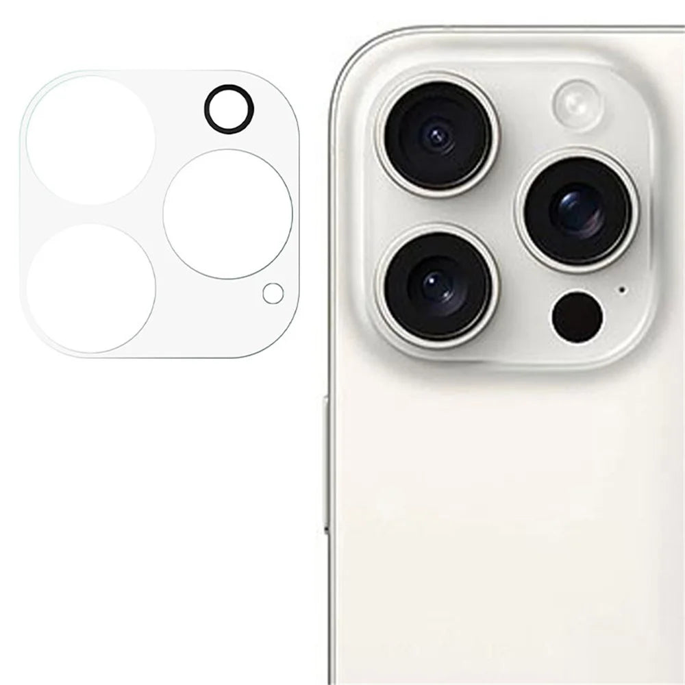 For iPhone 16 Pro / 16 Pro Max Camera Lens Protector Tempered Glass Lens Film 3D Arc Edge - 1