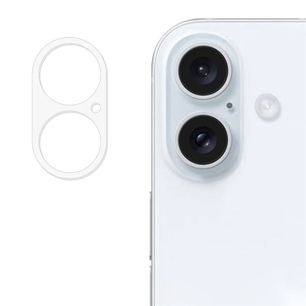 For iPhone 16 / 16 Plus Tempered Glass Camera Lens Protector 3D Arc Edge HD Clear - 1