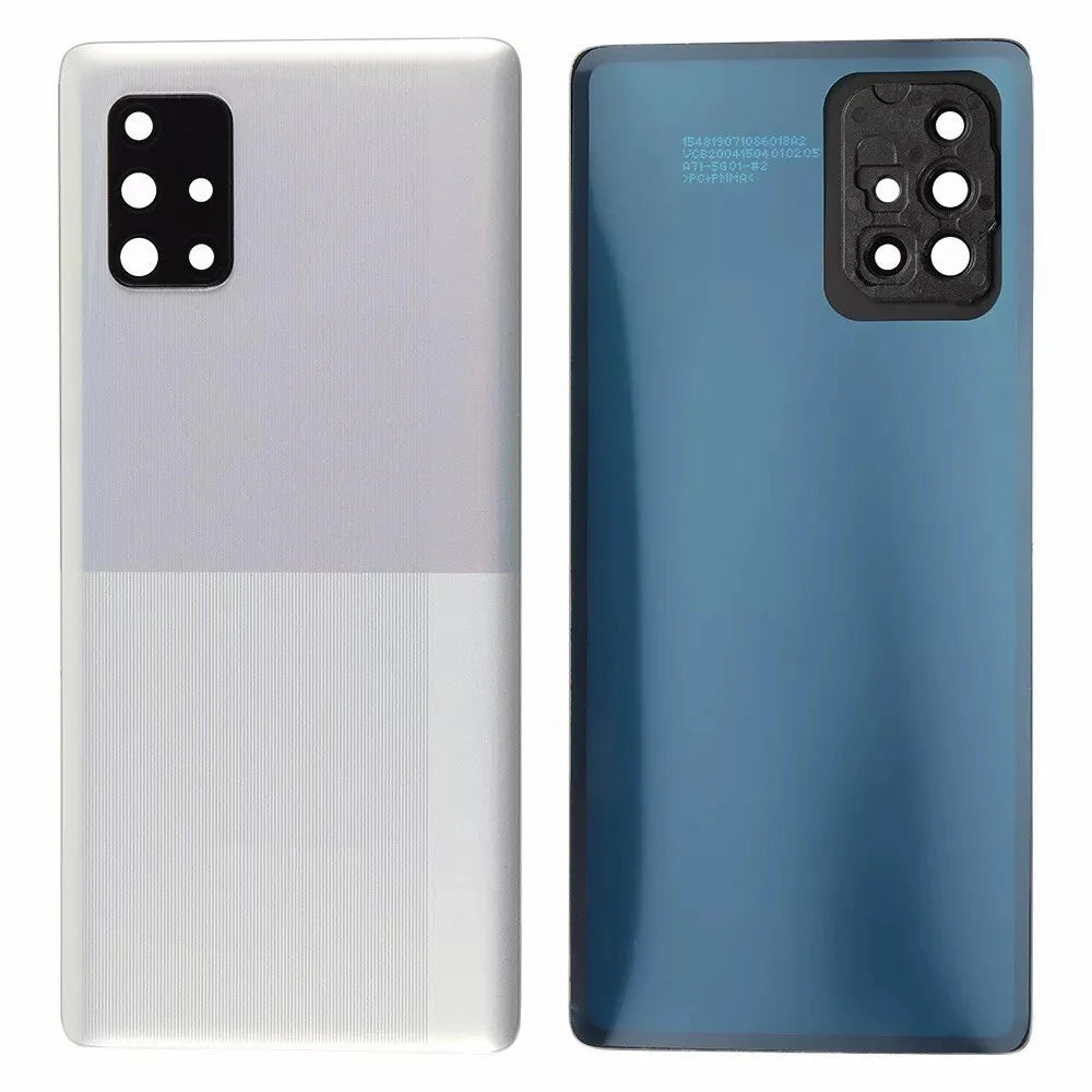 For Samsung Galaxy A71 5G SM-A716 Battery Housing with Adhesive Sticker+Camera Lens Cover - White - 1