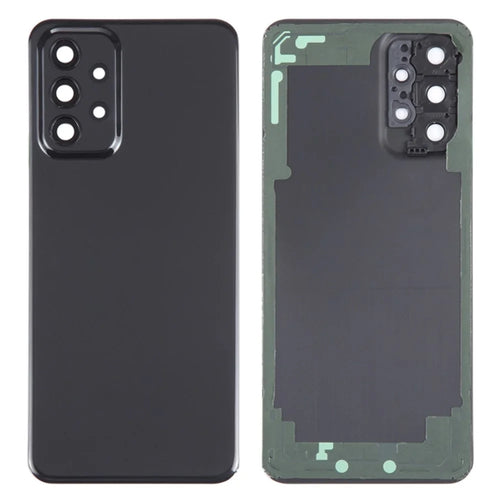 For Samsung Galaxy A23 4G A235 Battery Housing with Adhesive Sticker+Camera Lens Cover - Black - 1