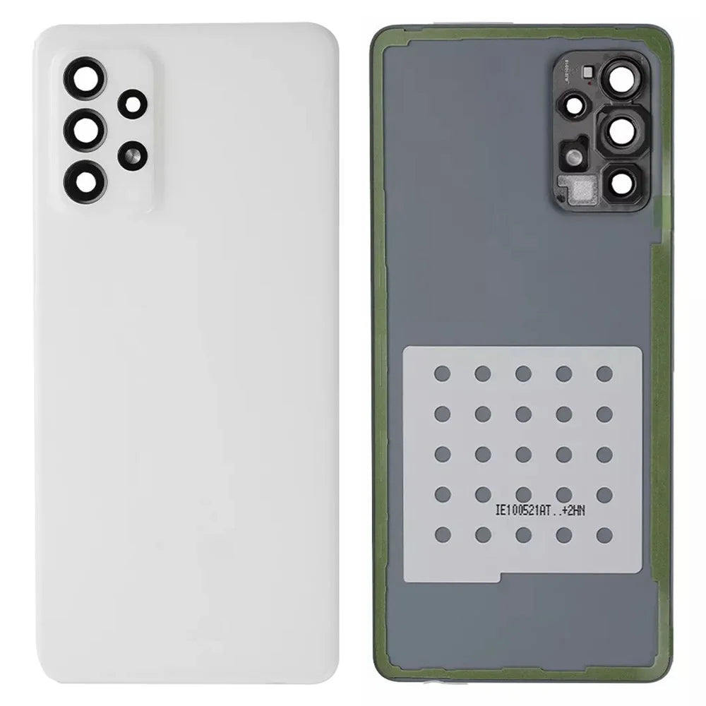 For Samsung Galaxy A72 4G A725 Battery Housing with Adhesive Sticker+Camera Lens Cover - White - 1
