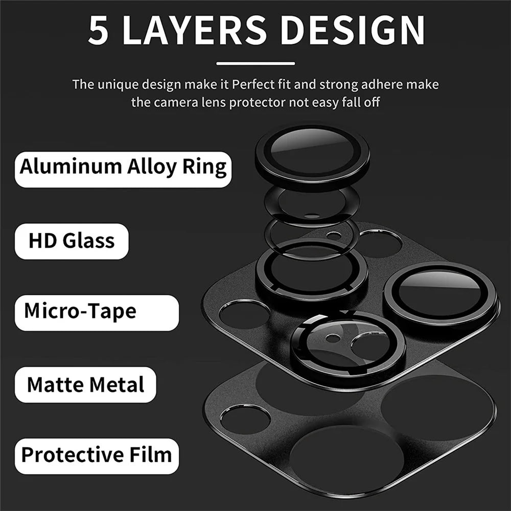 ENKAY HAT PRINCE For iPhone 16 Pro / 16 Pro Max Camera Lens Protector Aluminum Alloy + Tempered Glass - Black - 2