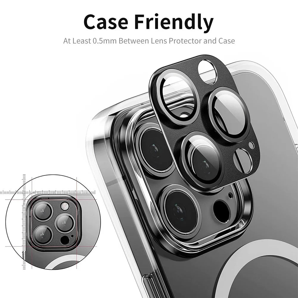 ENKAY HAT PRINCE For iPhone 16 Pro / 16 Pro Max Camera Lens Protector Aluminum Alloy + Tempered Glass - Black - 4