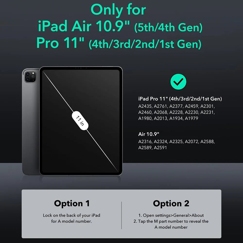 ESR 2Pcs for iPad Pro 11 (2018) / (2020) / (2021) / (2022) / iPad Air (2020) / (2022) Armorite Screen Protector Easy Installation Tempered Glass Film - 2