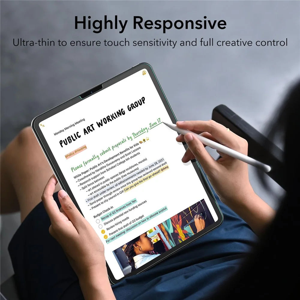 ESR 2Pcs for iPad Pro 12.9 (2018) / (2020) / (2021) / (2022) Screen Protector Tempered Glass Film with Alignment Tray - 7