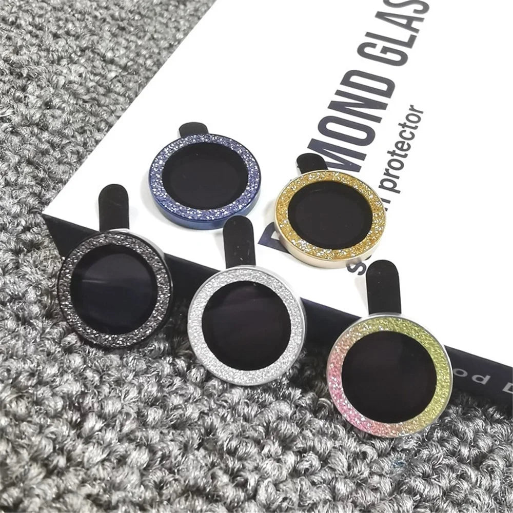 For iPhone 11 6.1 inch 2Pcs / Set Tempered Glass Camera Lens Protector Fine Glitter Powder Design Lens Protective Film - Silver - 3