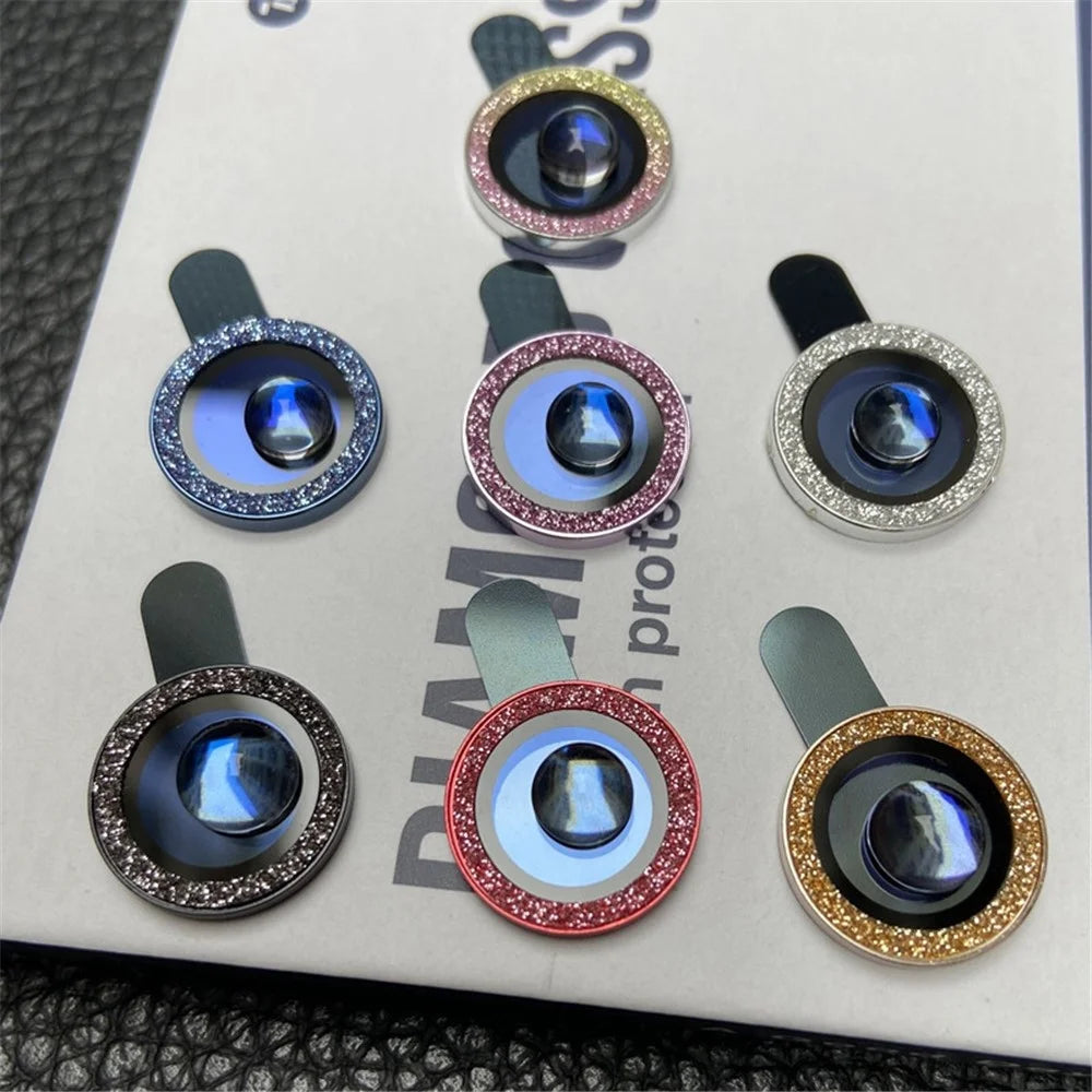 For iPhone 11 6.1 inch 2Pcs / Set Tempered Glass Camera Lens Protector Fine Glitter Powder Design Lens Protective Film - Silver - 6