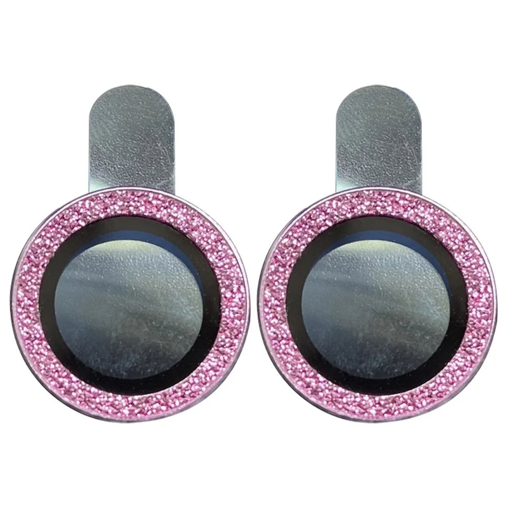 For iPhone 12 6.1 inch 2Pcs / Set Camera Lens Protector Fine Glitter Powder Design Anti-scratch Tempered Glass Lens Film - Purple - 1