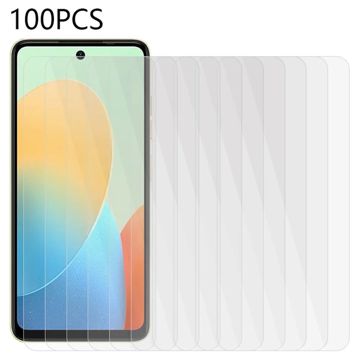 100Pcs for TECNO Spark Go 2024 4G  /  Spark 20  /  Spark 20C Tempered Glass Phone Screen Protector HD Clear (No Package, with Wipes Set, Dust-absorber, Guide Sticker) - 1