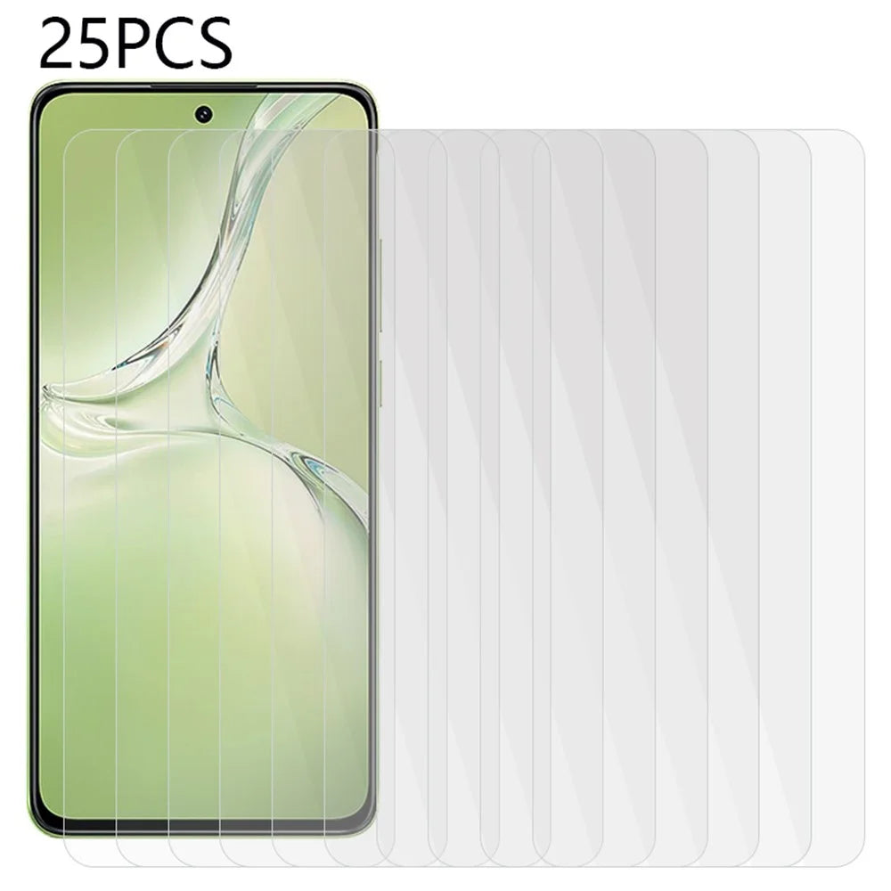 25Pcs for OnePlus Nord CE4 Lite 5G / Oppo K12x 5G (China) Tempered Glass Screen Protector High Definition (No Package, with Wipes Set, Dust-absorber, Guide Sticker) - 1