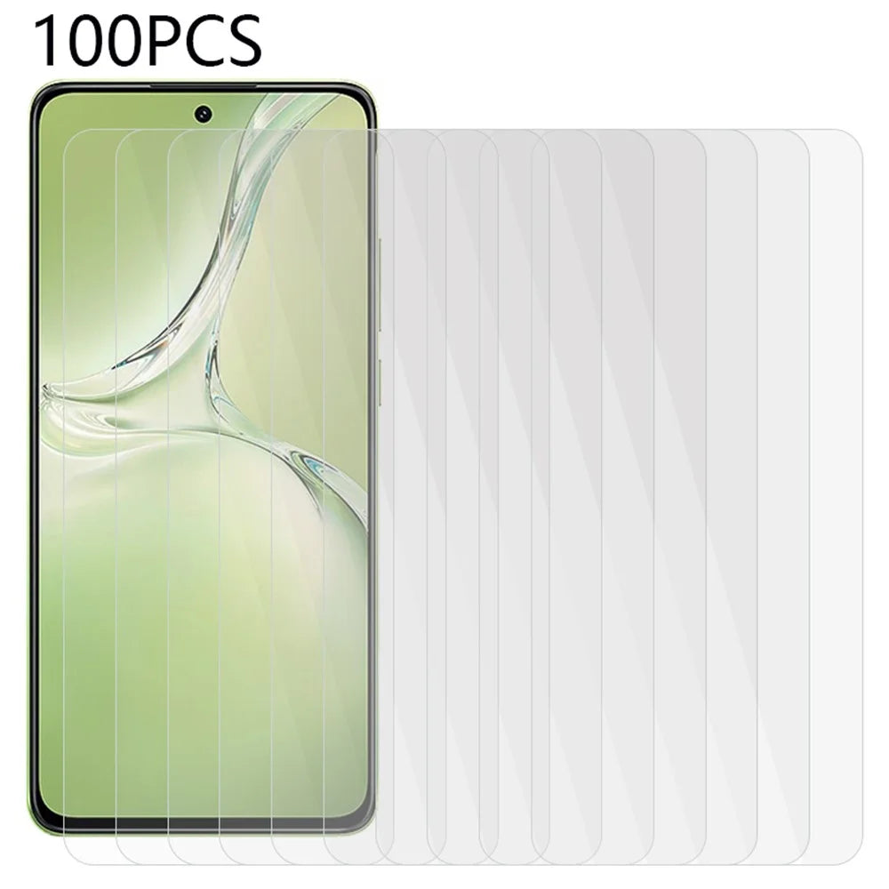 100Pcs for OnePlus Nord CE4 Lite 5G / Oppo K12x 5G (China) Tempered Glass Phone Screen Protector HD Clear (No Package, with Wipes Set, Dust-absorber, Guide Sticker) - 1