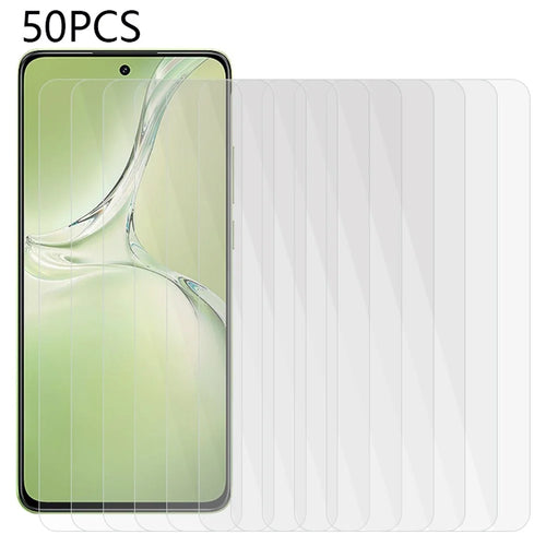 50Pcs for  OnePlus Nord CE4 Lite 5G / Oppo K12x 5G (China) Screen Protector Anti-Scratch Tempered Glass Film (No Package, with Wipes Set, Dust-absorber, Guide Sticker) - 1