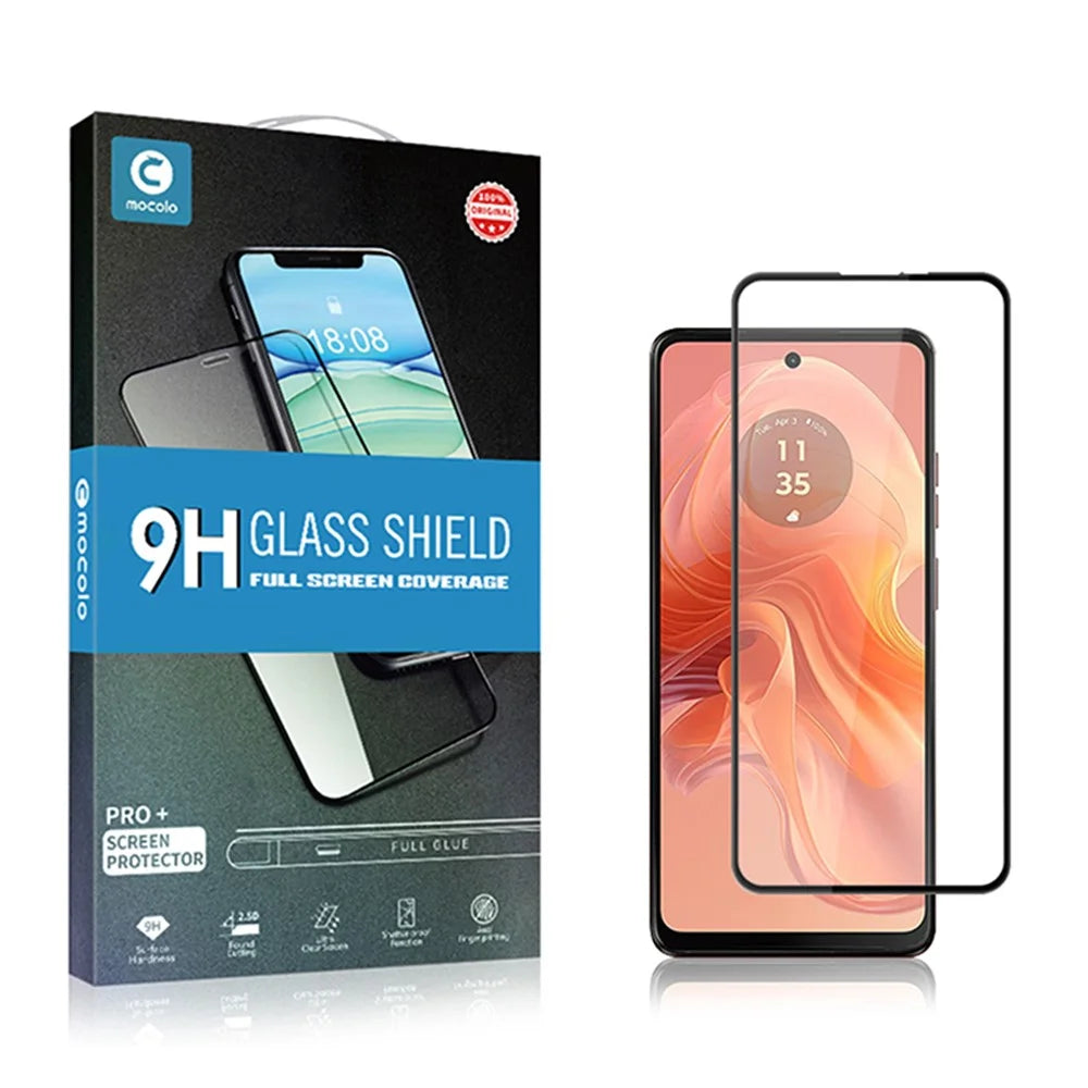 MOCOLO Screen Protector for Motorola Moto E14 4G / G04 4G / G04s 4G / G24 4G / G24 Power Tempered Glass Silk Printing Film - Black - 7