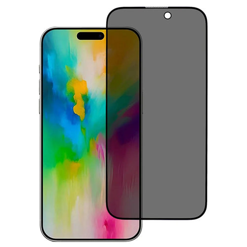 For iPhone 16 Full Glue Screen Protector Anti-Spy Tempered Glass Screen Film with Anti-Dust Net - 1