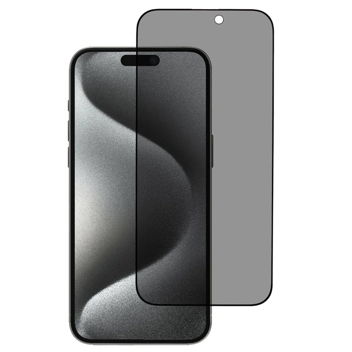 For iPhone 16 Plus / 15 Plus 180-Degree Anti-Spy Screen Protector Matte Silk-Printing Tempered Glass Film - 1