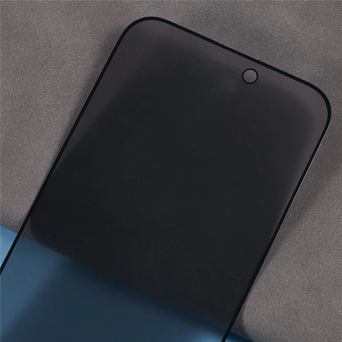 For iPhone 16 Plus / 15 Plus 180-Degree Anti-Spy Screen Protector Matte Silk-Printing Tempered Glass Film - 5