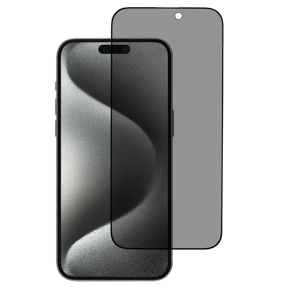 For iPhone 16 Pro Max 180-Degree Anti-Spy Screen Protector Matte Silk-Printing Tempered Glass Film - 1