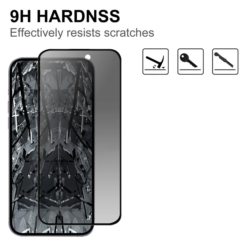 For iPhone 16 Plus Tempered Glass Screen Protector Anti-spy 2.5D Arc Edge Anti-explosion Film - 3