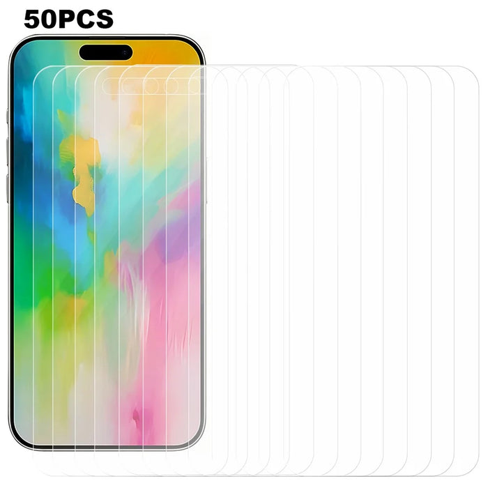 50Pcs For iPhone 16 Pro Tempered Glass Screen Protector 0.3mm 2.5D Ultra Clear Anti-Scratch Film - 1