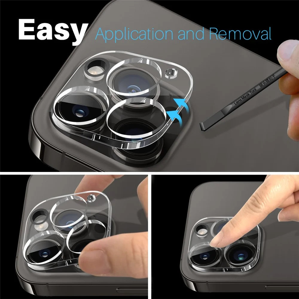 NORTHJO For iPhone 14 Pro / 14 Pro Max Camera Lens Protector Tempered Glass HD Clear 3D Full Coverage - 6