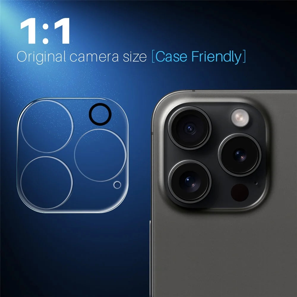 NORTHJO For iPhone 15 Pro / 15 Pro Max Clear Camera Lens Protector Tempered Glass 3D Full Coverage - 5
