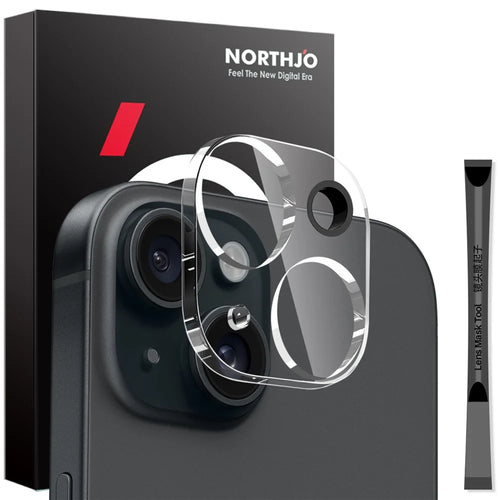 NORTHJO For iPhone 15 / 15 Plus Camera Lens Protector Tempered Glass HD Clear 3D Full Coverage - 1