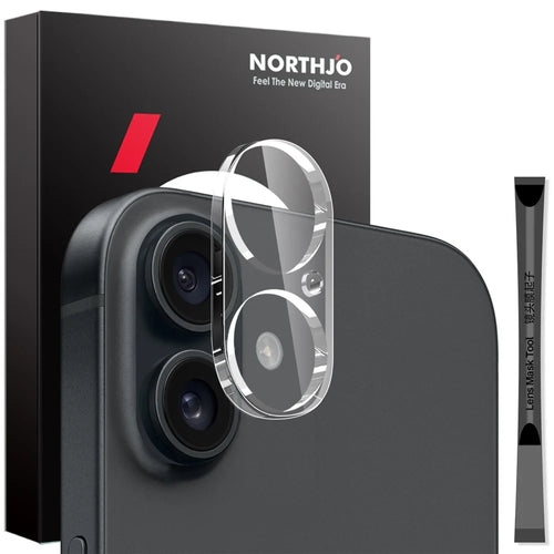 NORTHJO For iPhone 16 / 16 Plus Tempered Glass Camera Lens Protector HD Clear 3D Full Coverage - 1