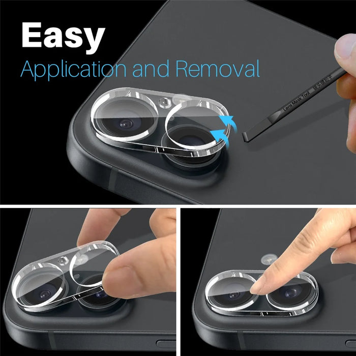 NORTHJO For iPhone 16 / 16 Plus Tempered Glass Camera Lens Protector HD Clear 3D Full Coverage - 6